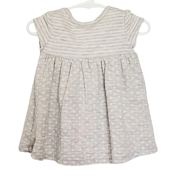 K1209 * Polkatots Girls Striped/Polka Dot Dress Gray White Size 3-6M - Picture 3 of 6